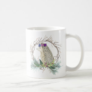 Café Taza linda de las ramas del pino de la guirnalda