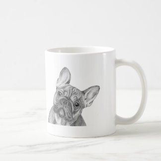 Café Taza linda del bulldog francés por la piedra de