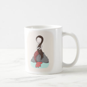 Café Taza linda del ilustracion de la sirena de la taza