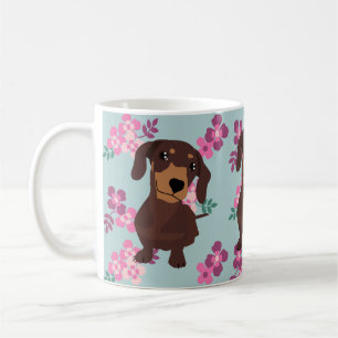 Café Taza linda del modelo de Daschund