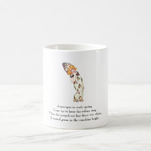 Café Taza linda del niño de la rima del espárrago del