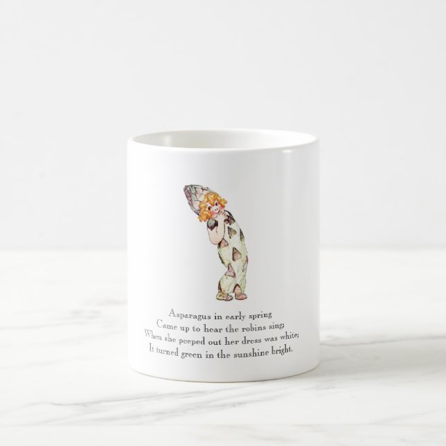 Café Taza linda del niño de la rima del espárrago del (Centro)