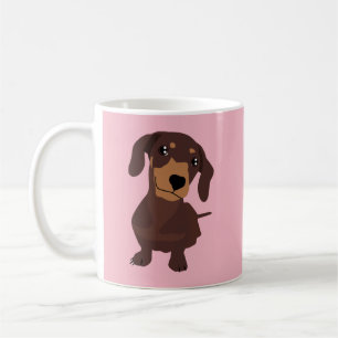 Café Taza linda del rosa del perrito del perro de