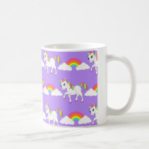 Taza linda del unicornio y de los arco iris