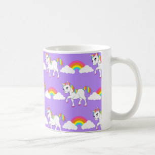 Café Taza linda del unicornio y de los arco iris