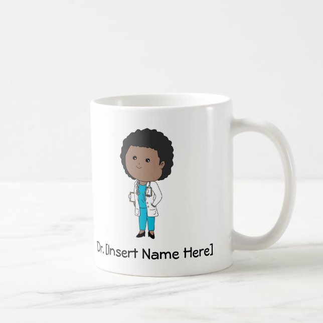 Café Taza linda personalizada del afroamericano de (Derecha)