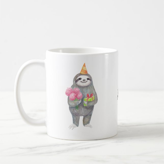 Café Taza linda personalizada del regalo de cumpleaños (Izquierda)
