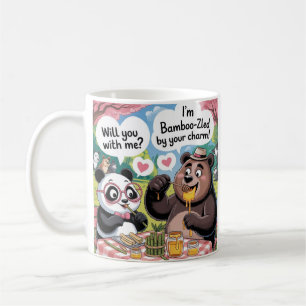 Café taza linda y divertida de panda y oso