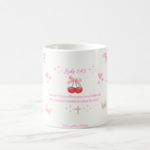 Café Taza Luke 1:45 / Taza de fe cristiana de DreamyDaz
