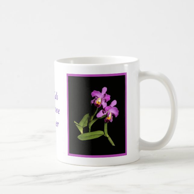 Café Taza magenta imponente de la orquídea de Cattleya (Derecha)
