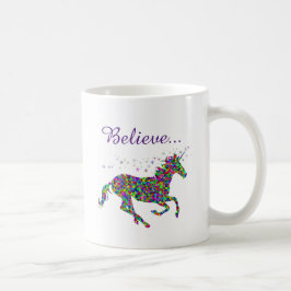 Café Taza Mágica de Unicornio Colorida