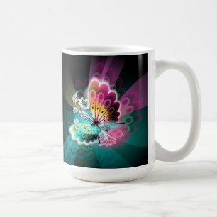 Café Taza magnífica de la mariposa