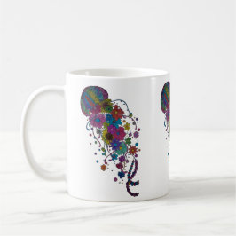 Café Taza Mandala de Medusa Floral Colorida