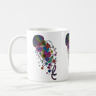 Café Taza Mandala de Medusa Floral Colorida