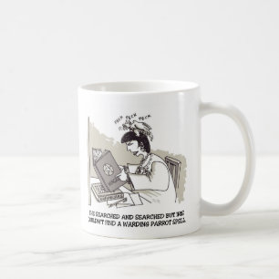 Café Taza mano izquierda de loro bruja