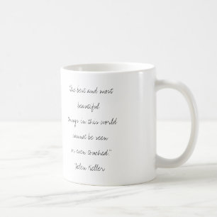 Café Taza manuscrita de la cita de Helen Keller