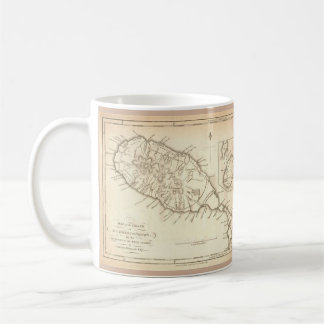 Café Taza "Mapa Antiguo de St.Kitts y Nevis" de Paul Mc