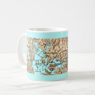 Café Taza Mapa Antiguo del Canal de Panamá