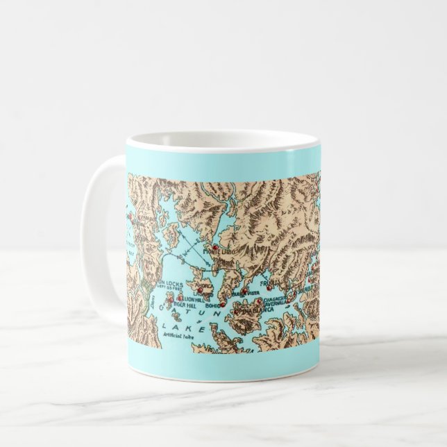 Café Taza Mapa Antiguo del Canal de Panamá (Anverso izquierdo)