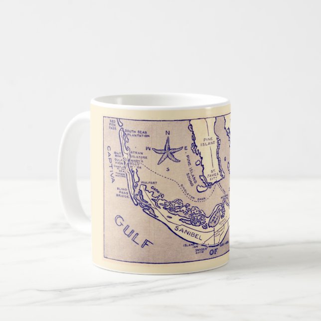 Café Taza Mapa de Sanibel Captival (Anverso izquierdo)