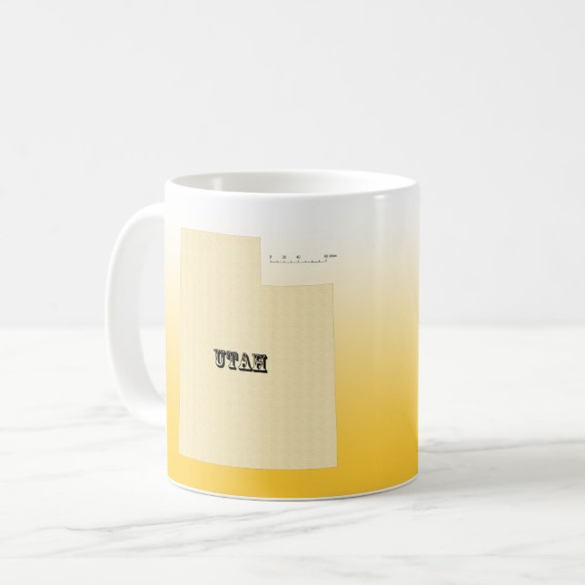 Café Taza - Mapa del estado de Utah con ciudad (Anverso izquierdo)