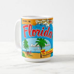 Café Taza Mapa Postal de Florida Sunshine