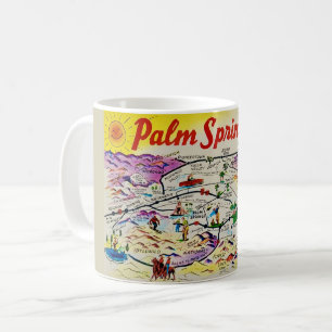 Café Taza Mapa Retro de Palm Springs