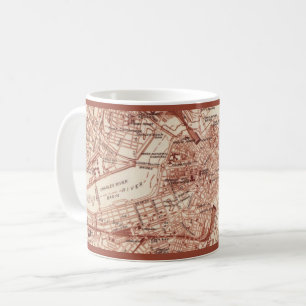 Café Taza Mapa Vintage de Boston