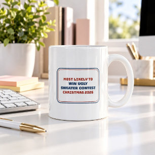 Café Taza Más Probable De Ganar Concurso De Suéter Feo