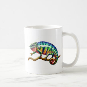 Café Taza masculina del camaleón de la pantera