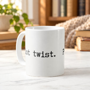 Café Taza Minimalista de Escritor con Máquina de Escrib