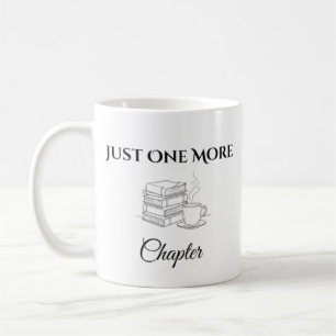 Café Taza Minimalista de Libro Just One More Chapter