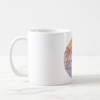 Café Taza minimalista de playa al atardecer – Tropical 