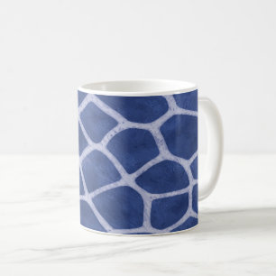 Café Taza moderna con estampado de jirafa azul oscuro d
