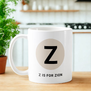 Café Taza moderna de inicial – Diseño “Z es para [Nombr