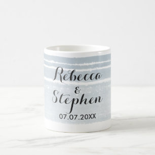 Café Taza moderna de la boda de la acuarela
