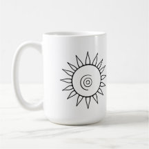 Taza moderna de ráfaga solar celestial