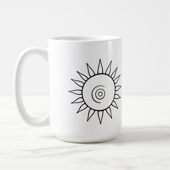Café Taza moderna de ráfaga solar celestial (Izquierda)