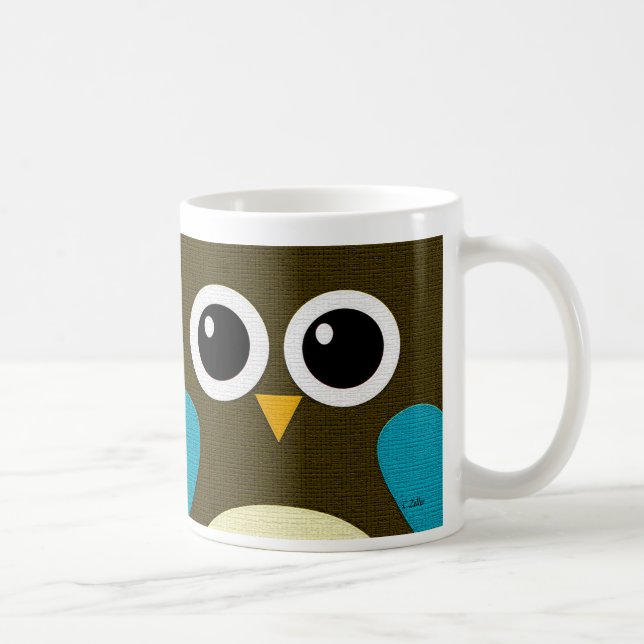 Café Taza moderna del búho de pitido (Derecha)