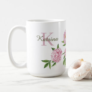 Café Taza Monogramada de Peonía
