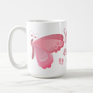 Café Taza motivacional de mariposa 'Pequeños pasos cada
