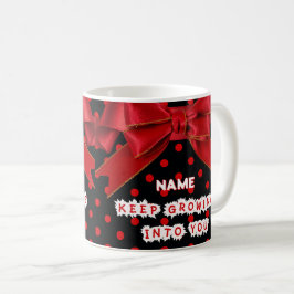 Café Taza Motivacional Personalizada de Lunares Rojos