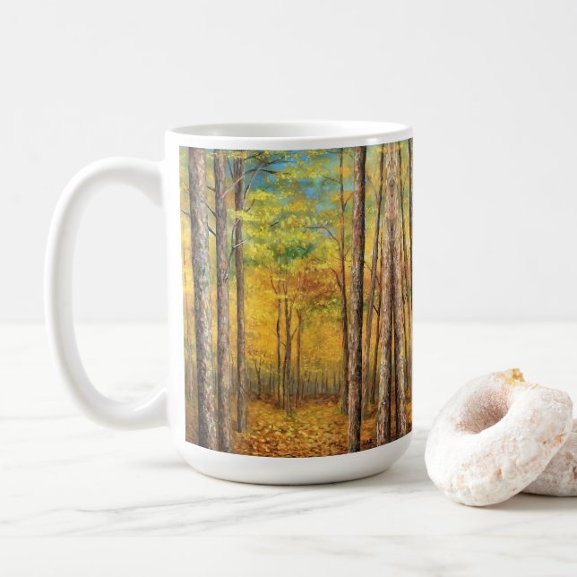 Café Taza Mug - Árboles de aves forestales de Acad (Con donut)