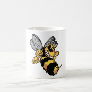 Café Taza muy enojada de la abeja
