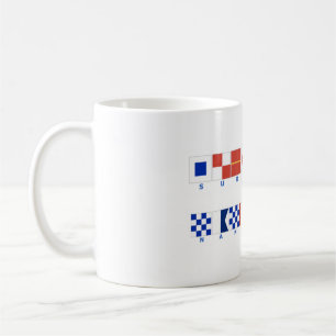 Café Taza náutica de Surfside Nantucket de la bandera