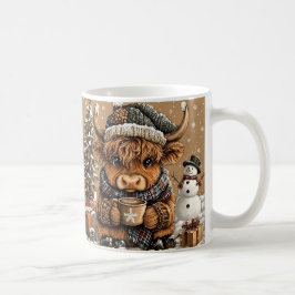 Café Taza Navideña de Vaca de las Tierras Altas Adorabl
