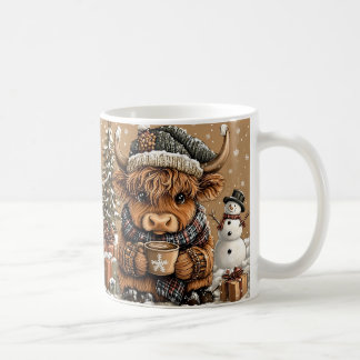 Café Taza Navideña de Vaca de las Tierras Altas Adorabl