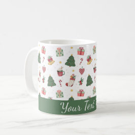 Café Taza Navideña Personalizada con Árbol de Navidad A