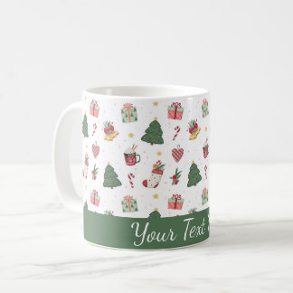 Café Taza Navideña Personalizada con Árbol de Navidad A