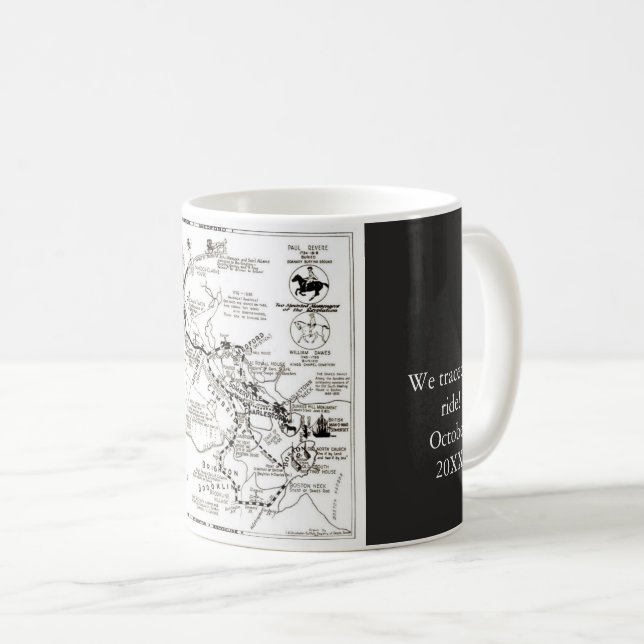 Café Taza negra de la cabalgata de Paul Revere (Anverso derecho)